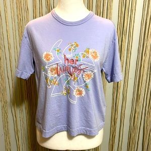 Size small Her Waves cropped shirt. Purple